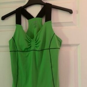 Athletic Top, Green with Black Straps,  By Avia Size Marked Large runs Medium